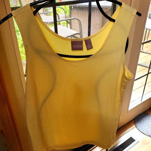 Chico's Microfiber Sleeveless Yellow Sz. 1 Tank - Picture 1 of 6
